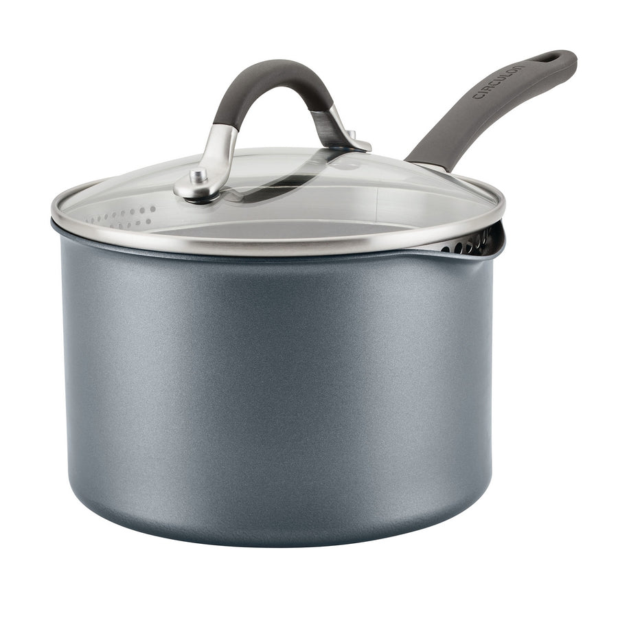 ScratchDefense Extreme Non-Stick Straining Saucepan & Lid - 2 Sizes