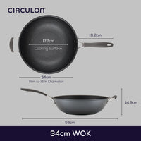 ScratchDefense Extreme Non-Stick Wok & Helper Handle - 34cm