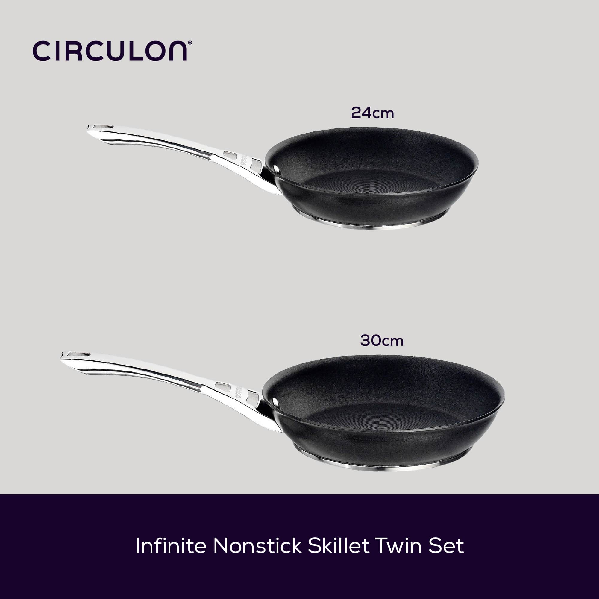 Infinite Non-Stick Induction Frying Pan Twin Set - Medium & Large Contents