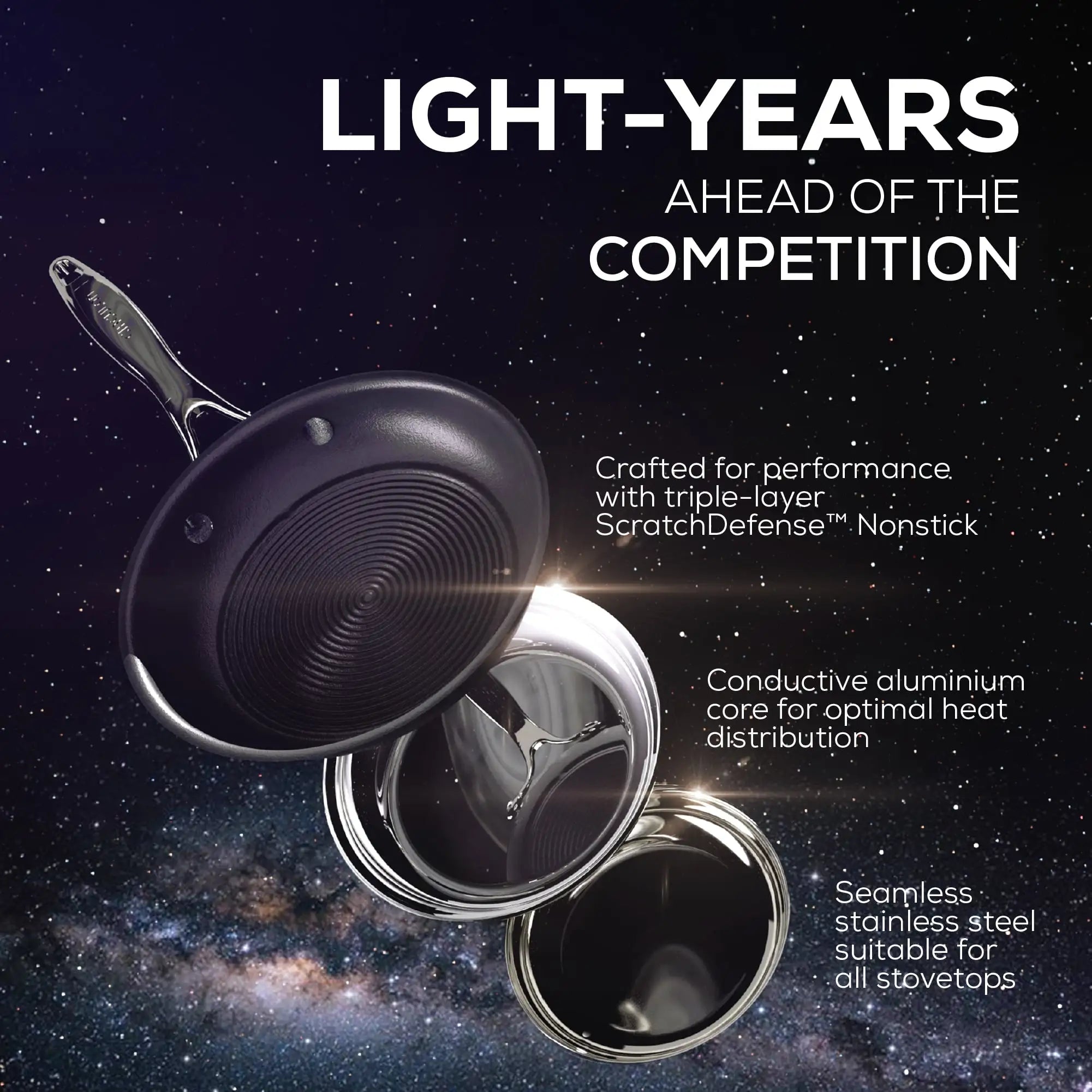 ScratchDefense Extreme Non-Stick Sauté Pan & Straining Saucepans & Lids - 4 Pieces
