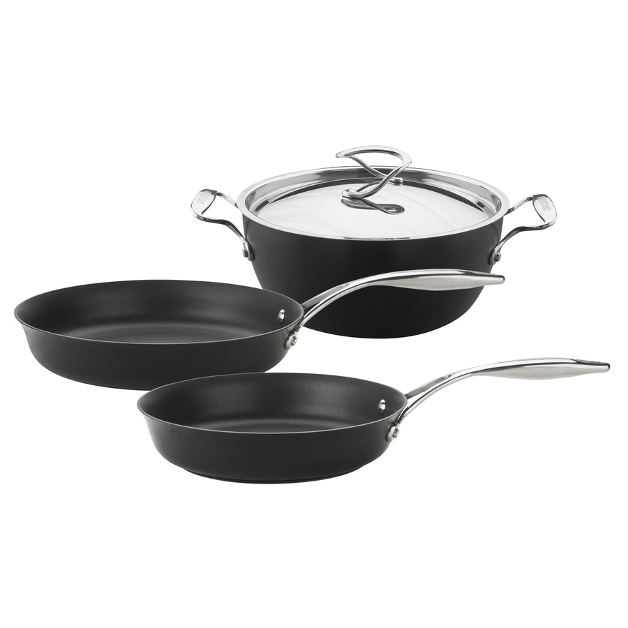 Style Non-Stick Induction Frying Pan & Casserole Pan Set - 3 Pieces